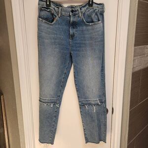 Hale  Nico Sweetheart Boyfriend Denim Cut Seams Blue Jeans 31 Waist (5111)